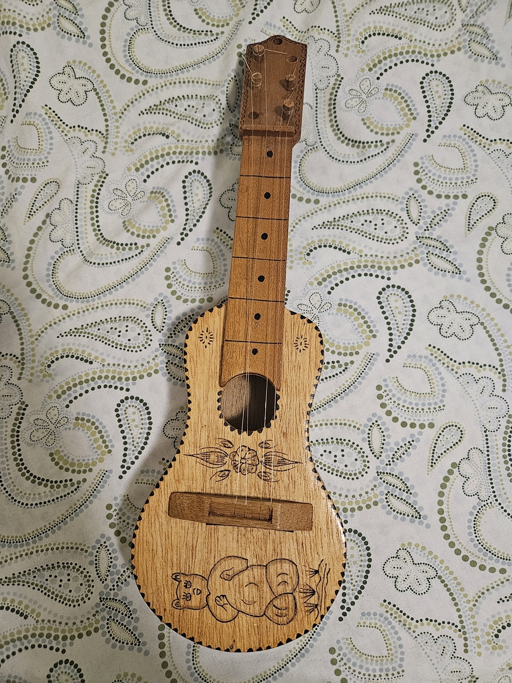 Handcrafted Wooden Home Art Ukulele Wall Accent - Natural Wood